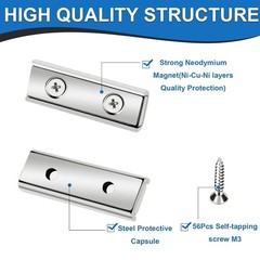 Strong Neodymium Bar Magnets with Holes, 80lbs Pulling Force 60×13.5x5mm Cup …
