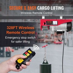 1150W 110V Electric Steel Wire Winch w/ Wireless Remote Control 1320lbs Capacity