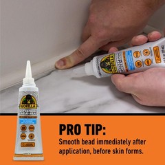 Gorilla 100% Silicone Caulk, Waterproof Sealant, 2.8oz 1 – Pack, Clear