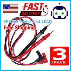 3 Pairs Multimeter Voltmeter Test Probe Leads with Banana Plug Connectors 1000V