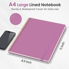 Spiral Bound Notebook College Ruled Journal 8.5×11 Inches A4 Size with Plastic