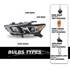 Headlight Assembly for 2016-2018 Maxima w/LED DRL Projector OE Style Left Side
