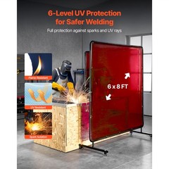 Uimoso 2PCS Welding Screen 6 x 8FT Flame-Resistant Vinyl Curtain