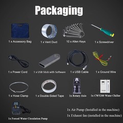 100W Co2 Laser Engraver Cutter 40×32 Autofocus+Rotary Axis+CW5200 Water Chiller