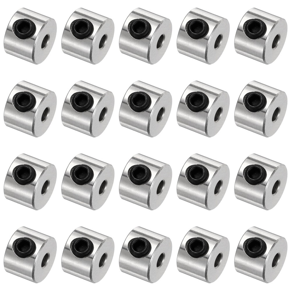 20pcs Set Screw Collars 2.05mm Bore Shaft Collars 7mm OD Drill Stop Collar
