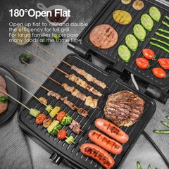 OSTBA Panini Press Grill with Adjustable Temperature, 4-Slice Indoor Grill, 180°
