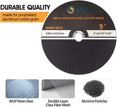 10 Pack 9″ x .075″ x 7/8″ Cut-off Wheels 230MM For General Purpose Metal Cutting