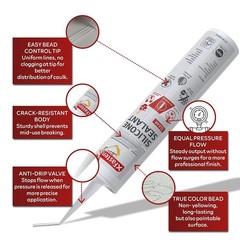 100% Waterproof Sealant – Clear Silicone Caulking 10-Pack