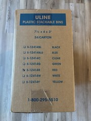 Uline S-12414r Stackable Bins Plastic 7 1/2x4x3. 24/carton
