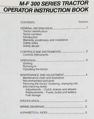 Massey Ferguson 300 Series Tractors Owners Operators Manual Instruction Book
