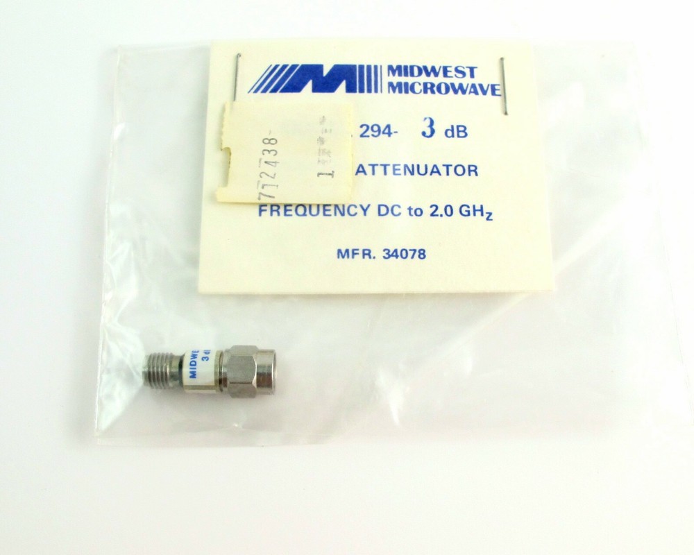 Midwest Microwave 294-3 Subminiature Attenuator SMA/M – SMA/F 3db 2GHz 2Watt