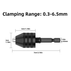 4Pcs 1/4-inch hex shank Versatile Conversion Drill chuck for 0.3-6.5 mm/3.6 mm
