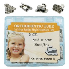 50Sets Dental Orthodontic Monoblock Buccal Tubes 022 1st 2nd Molar MBT Roth Tube