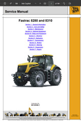 8280 8310 JCB FASTRAC TRACTOR Service Repair Shop Manual 9813/0350-1 PDF on USB