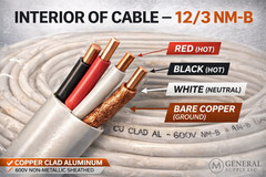 Copperweld 12 AWG 3-Conductor NM-B Copper-Clad Aluminum Building Wire 250 ft