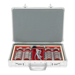 104pcs Optometry Optical Trial Lens Kit Test Metal Trial Frame Set w/Case Box