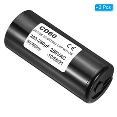 2 x Motor Start Capacitor 233-280uF/Mfd 250VAC 50/60Hz CD60 Run Capacitor