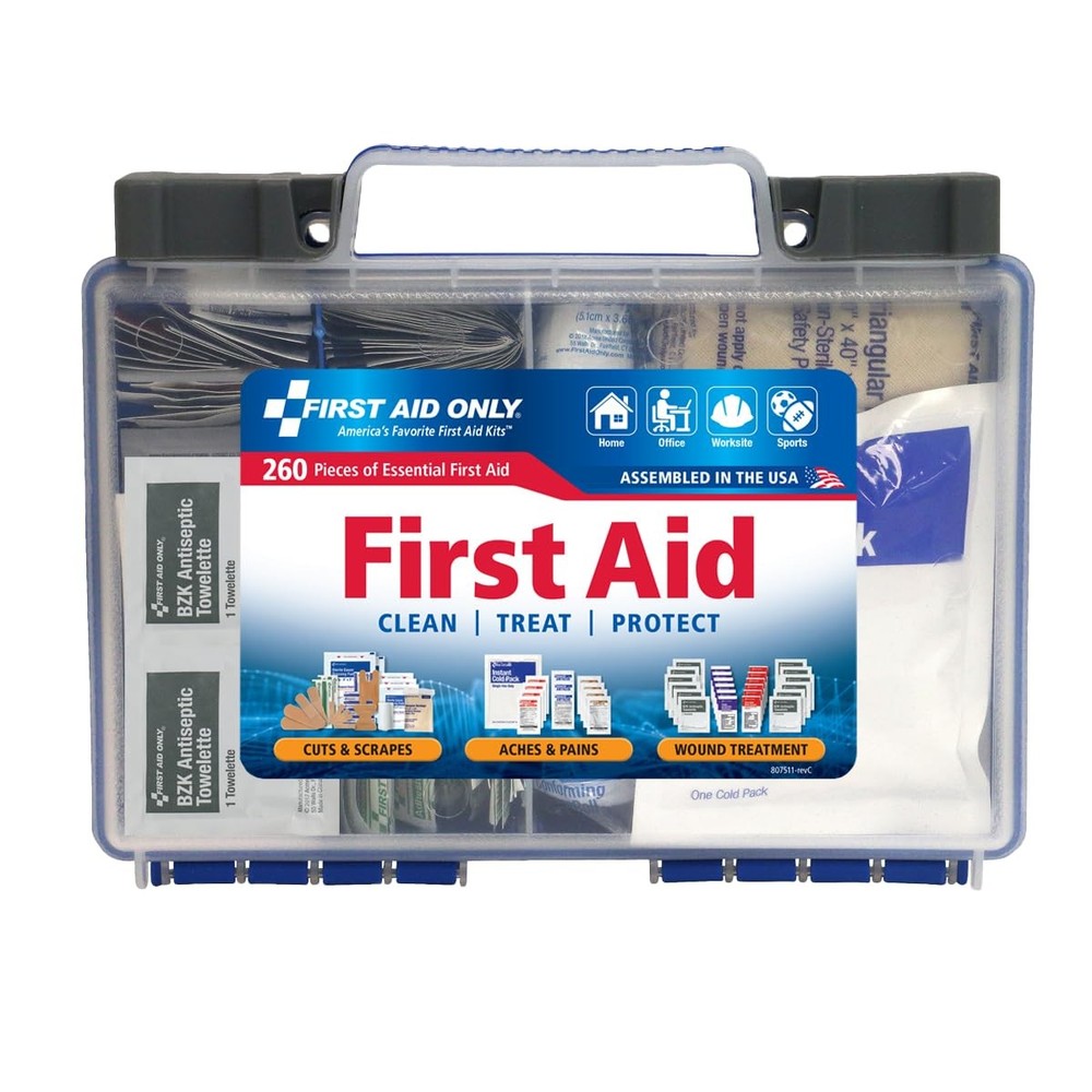 First Aid Kit, OSHA Compliant, 260 Pc for 50 People, Home/Car/Work