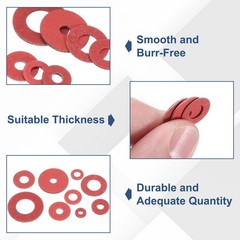 220Pcs M6 Fiber Flat Washers Plain Washer 6mm ID 12mm OD 0.5mm Thick
