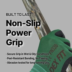 Premium Nylon Nitrile Work Gloves FN320 3D Comfort, Stretchy Fit, Size…