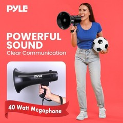 Pyle 40W Professional Megaphone Bullhorn w/ Siren & Aux-In for Music PMP43IN