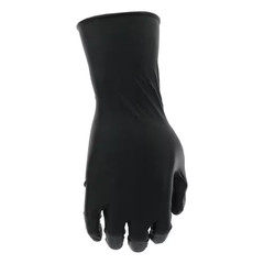 Large Black 8-Mil Thick 100% Nitrile Disposable Work Gloves with Textured Grip a