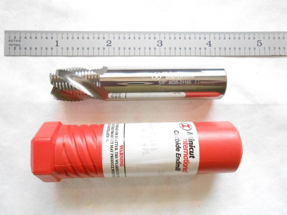 NEW MINICUT 5/8″ D X 3/4″ LOC X 3″ L X .060″CHAM 4FL CC CARBIDE ROUGHING ENDMILL