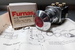 Furnas 52PA2G2WJK Oil Tight Illuminated Push-Pull Button Momentary RED 120VAC