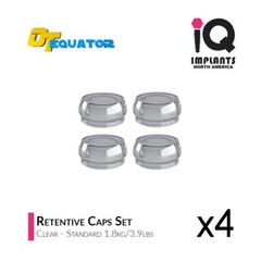 IQ-Rhein EQUATOR OD Secure Retentive Caps Standard, Clear 1.8kg/3.9lbs (4-Pack)
