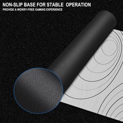 Large Mouse Pad, 31.5″ x15.7″ 31.5 inches x 15.7 inches, White Black Lines