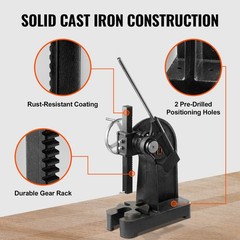 VEVOR Ratchet Type Arbor Press 3 Ton Manual Leverage Arbor Press with Handwheel