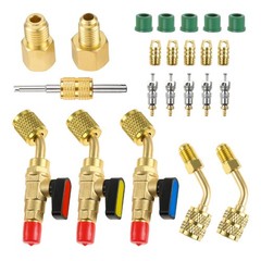 Air Conditioner Angled Ball Valve Adapter Kit for R410A R134A R12 R22 AC HVAC