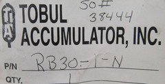 NEW TOBUL RB30-1-N ACCUMULATOR RB301N