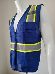 Two Tone High Visibility Reflective Royal Blue Safety Vest (Small-3XL)
