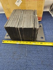 Dock Bumper Rectangular, 13 in L x 10 in W x 6 in H, Laminated Rubber 1110-1002
