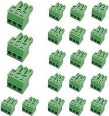 3.81mm 3 Pin Phoenix PCB Screw Terminal Block Plug Connec Size: 3 Pin (20 Pcs)