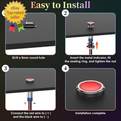 10 PCS Led Indicator Light 12V, Metal 12V Led Light, Waterproof Indicator Light,