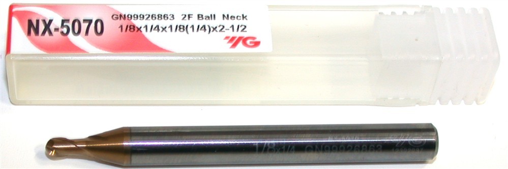 YG-1 GN99926863 1/8″ Diameter 1/4″ Shank NX-5070 2 Fl TiN Coat Carbide End Mill