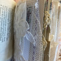 Junk Journal- Grungy, Textile Postcard