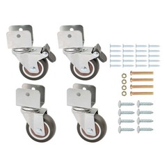 4 Pcs 2″ Casters U-Shaped Bracket Furniture Wheels (2 with brake&2 without)