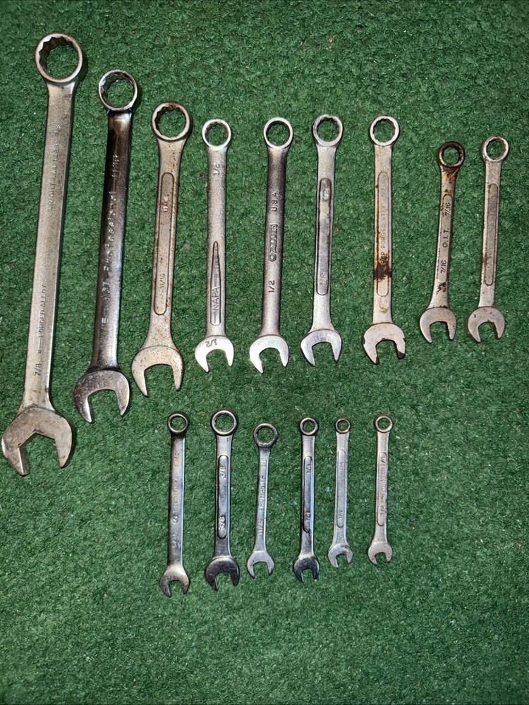 Combination Wrench Set SAE Mixed 15 Piece USA and Imported