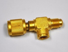 T-Adapter Size:1/4X1/8X1/4″Add Gauge at Deep Vacuum Pump/Manifold NPT/Flare HVAC
