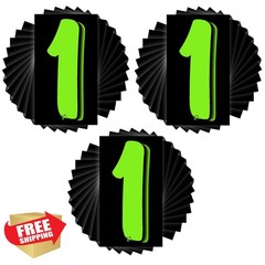 Versa-Tags 36 Number One 1 Pricing Stickers 7.5-Inch Green Black Windshield