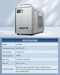 OMTech CW-5200 Water Chiller for CO2 Laser Engraver Cutter 2 Pack Laser Coolant
