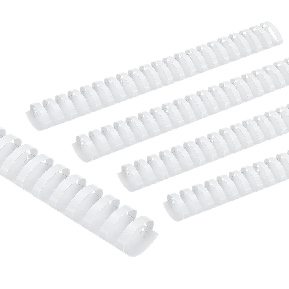 10 Pcs 32mm (1-1/4″) Plastic Binding Combs 265 Sheet Capacity 21 Rings White