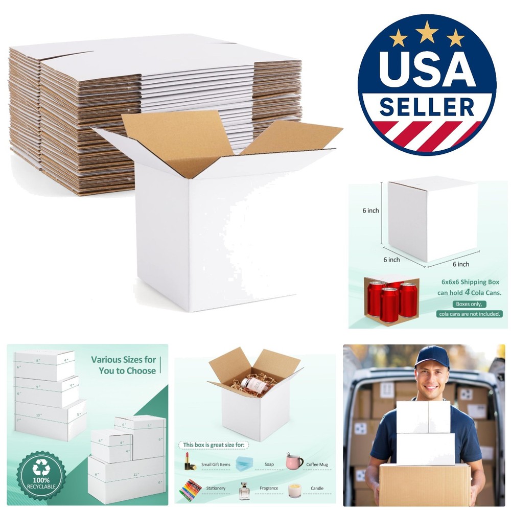 Sturdy 6x6x6 Cardboard Box Mailers 30 Pack – Perfect for Small Business Shipping
