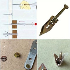104pcs/52sets of heavy-duty self-tapping screws and anchors forhome installation