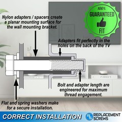 TV Wall Mount Adapter With Screws & Washers – Substitute for Samsung BN96-43169A