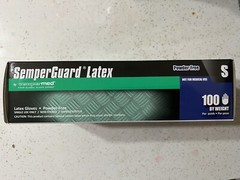 100 count SemperCare Latex Rubber Gloves: Small Size