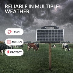 S2500 2.2 Joule Solar Fence Charger, 60 Miles Solar Electric Fence Charger for L